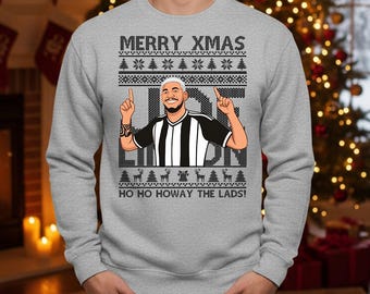 Jersey navideño Joelinton del Newcastle United, sudadera divertida de "Ho Ho Howay The Lads", camiseta navideña festiva de fútbol del ejército de dibujos animados, regalo para amantes del fútbol