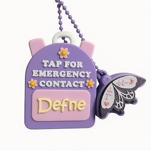 NFC Emergency Contact Keychain for Kids – Personalized Safety Tag, School Bag Accessory