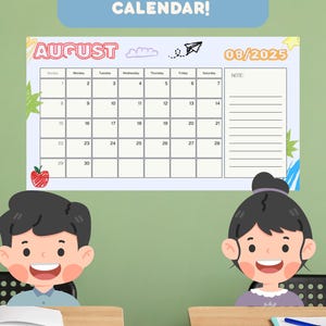 August Calendar 2025, Monthly Planner, Wall Calendar, Home Office Decor, Organize Your Year, Gift for Planner Lovers