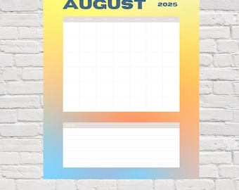 Modern Calendar Digital Print, Minimalist Calendar Art,