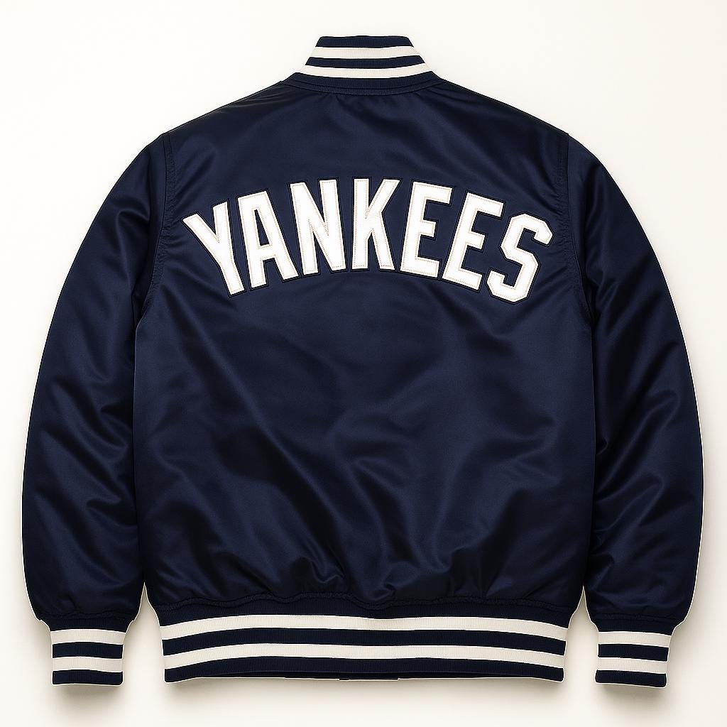 New York Yankees Satin Bomber Jacket – Vintage MLB Varsity