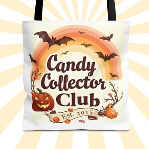 Candy Collector Tote Bag, Halloween Trick or Treat Bag, Personalized Candy Tote, Halloween Bag, Candy Bag