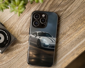 Stylowe etui na telefon dla miłośników motoryzacji, wytrzymałe etui, fajny dodatek, prezent dla niego, etui dla miłośników motoryzacji, wyścigowy design, GT3RS