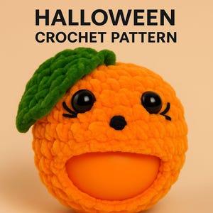 Halloween Crochet Pattern PDF: Bubble-Gum Pumpkin Amigurumi (İnstant Download)