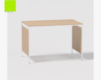 Oak Plywood Desk, Modern Minimalist Writing Desk, Industrial Aluminum Frame Desk, Scandinavian Home Office Table, Dutch Design Furniture
