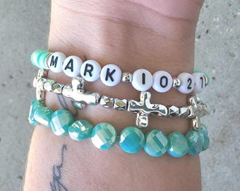 Personalized Bible Verse Bracelet | Silver Cross Jewelry | Christian Jewelry | Scripture Bracelet