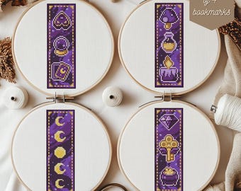 Witchy Bookmarks Cross Stitch Pattern Bundle: Celestial Tarot (PDF Pattern + Pattern Keeper PDF)