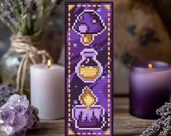Witchy Bookmark Cross Stitch Pattern: Magic Ritual, Celestial Tarot (PDF Pattern + Pattern Keeper PDF)