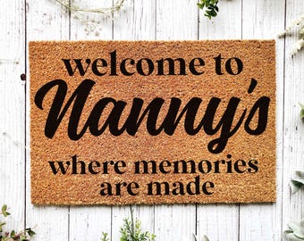 Nanny Gift, Personalized Nanny Gift, Christmas Gift for Nanny, Nanny Birthday Gift, Nanny Door Mat, Mother's Day Gift, Nanny Doormat