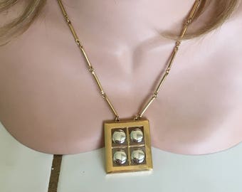 Vintage 80's "ARTISTRY NECKLACE" in a Two Toned  Modernist / Geometric Design