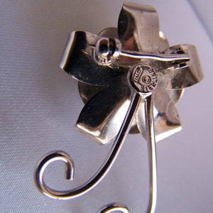 Vintage 60's STERLING SILVER ROSE Brooch / Pin Beautiful image 3