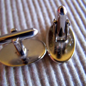 Vintage 80's SWANK Silver Toned Gentlemen's Oblong Cuff Link image 3