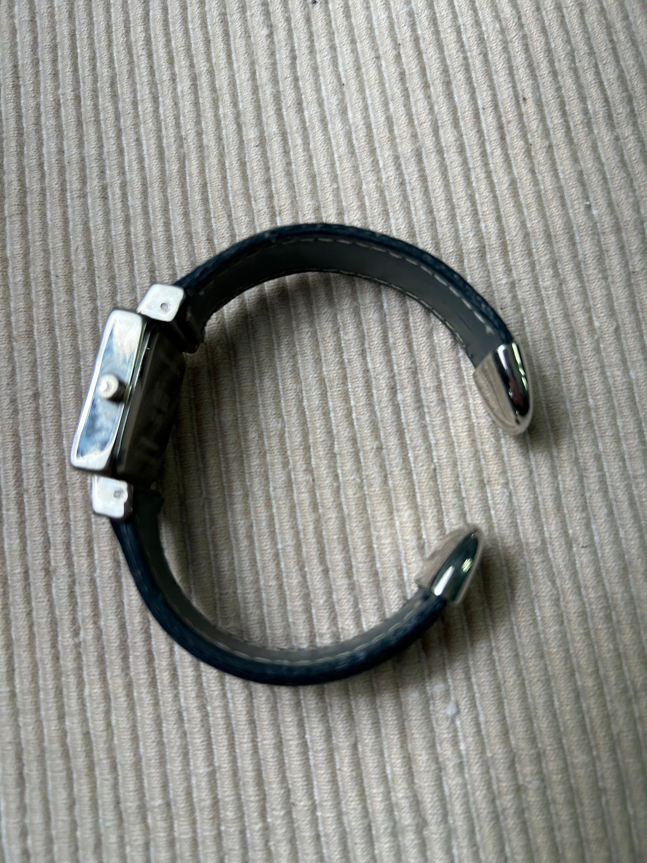 Kristine Silver Leather Cuff Watch Vintage  main image 3