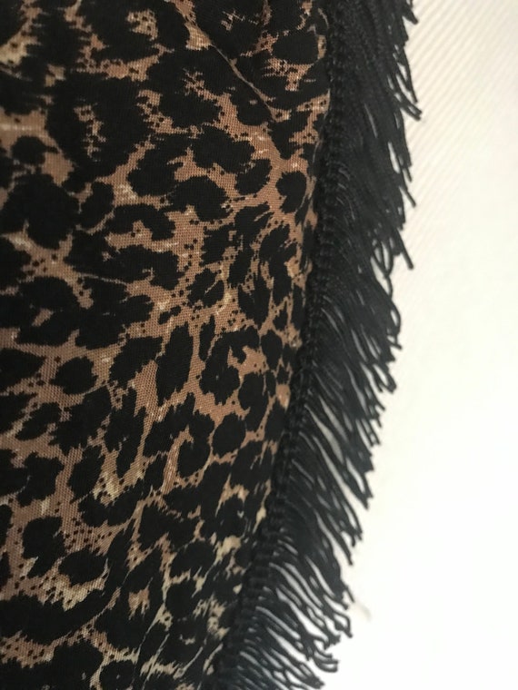 Vintage  "LEOPARD SHAWL WRAP " Collar Scarf Neck … - image 3