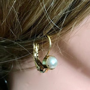Vintage 90&#39;s &quot;PEARL STUD EARRINGS&quot; -  French Back Clip On Earrings