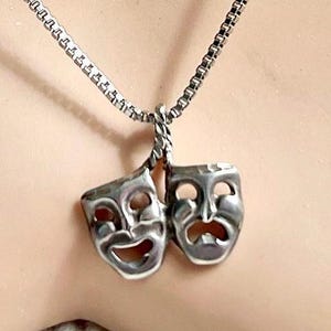 Vintage &quot;TRAGEDY & COMEDY MASKS&quot; Charm With Rope Frame Bale