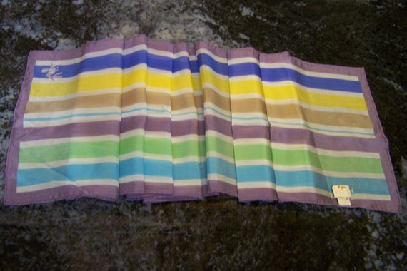 Vintage 70's "OBLONG SCARF" in Pastels Colors by … - image 4