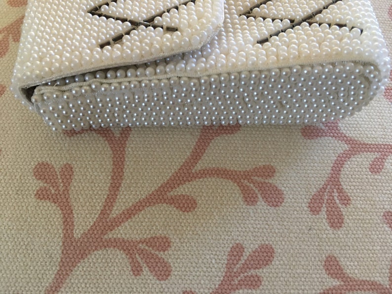 Vintage 60/'s PARTY READY PURSE White Beads Bridal Attire So Pretty