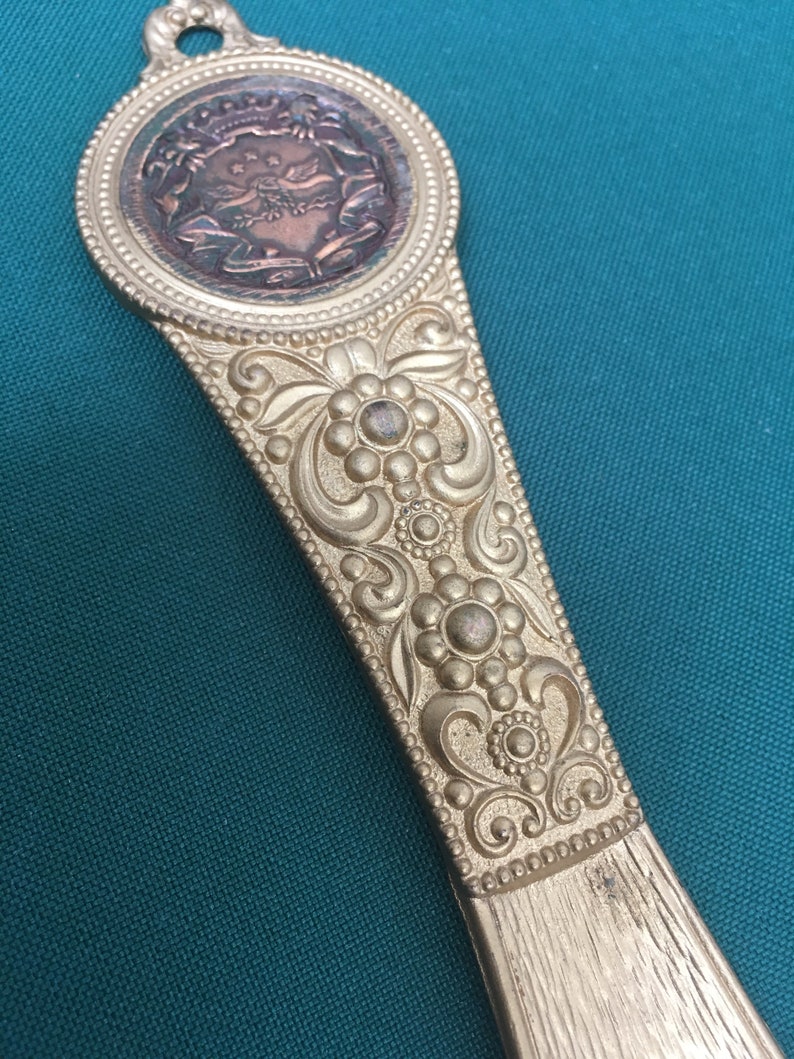 Vintage 70's DECORATIVE SHOE HORN in Gold Etsy