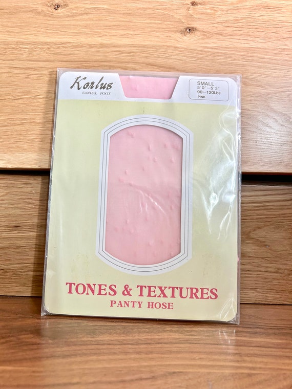 Vintage 80's "PINK SANDALFOOT PANTYHOSE" by Korlus