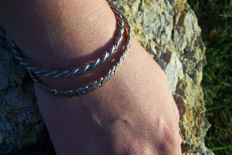 Vintage 70's SILVER TONE BANGLES / Bracelets Bild 5