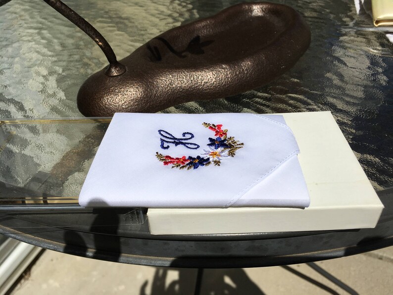 Vintage 80's EMBROIDERED Handkerchief With Etsy