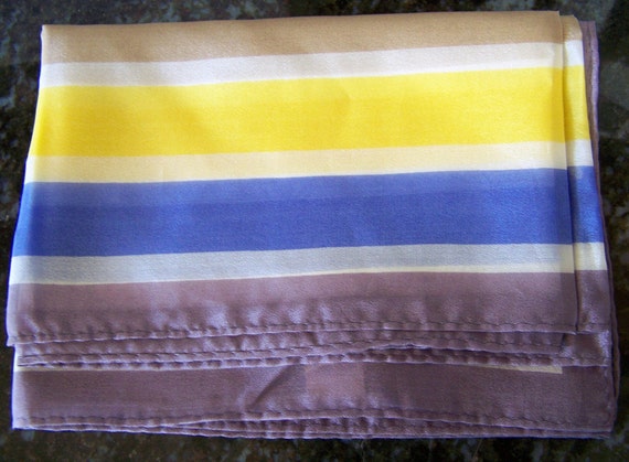 Vintage 70's "OBLONG SCARF" in Pastels Colors by … - image 3