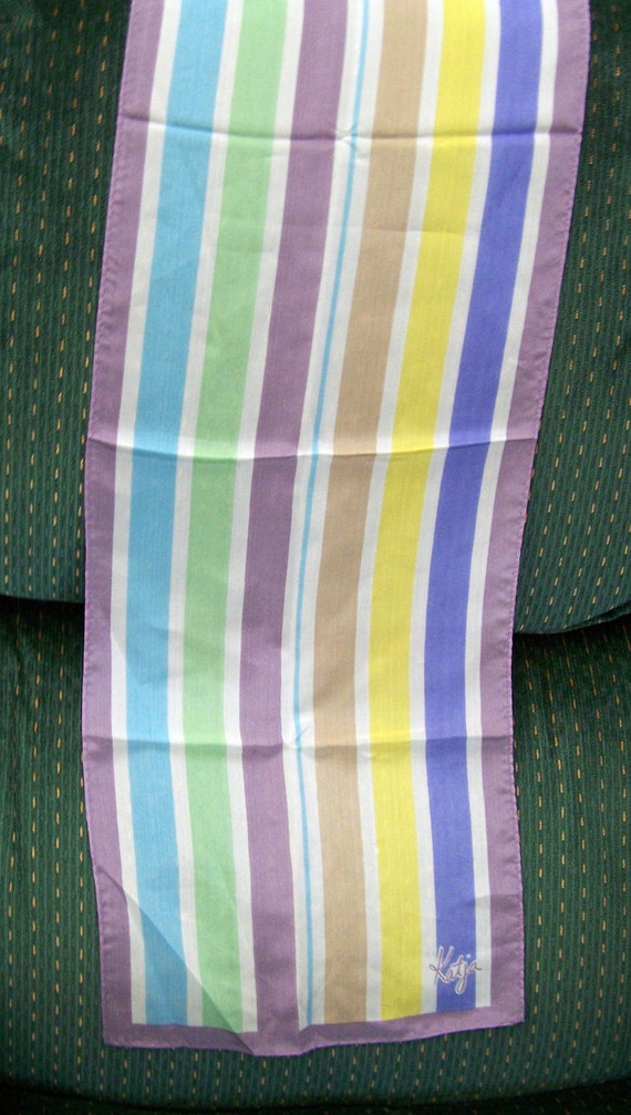 Vintage 70's "OBLONG SCARF" in Pastels Colors by … - image 2