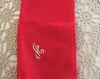 Vintage 70's "LETTER A SCARF" in a  Bright Red - Made in Italy - Made by Accessory Street