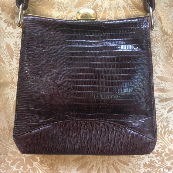 Vintage 50's - 60's "LEATHER HANDLED PURSE"  with… - image 8