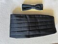 Vintage 70's "CUMMBERBUND & BOWTIE " in Jet  Black