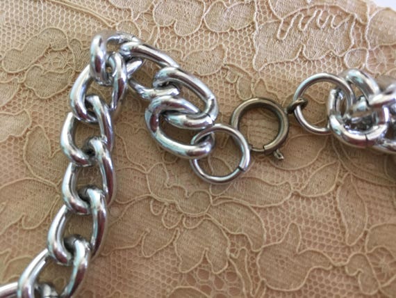 Vintage 80's   "CHAIN LINK NECKLACE" -  Silver To… - image 4