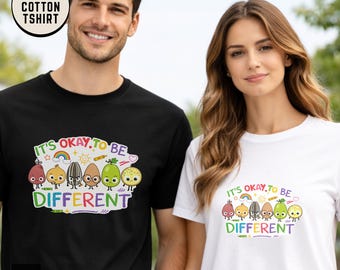 It's Okay To Be Different T-Shirt Neurodiversity, Autism Acceptance Tee, Inclusive Cotton Shirt. Made in Alpharetta, GA by Neurodiverse team
