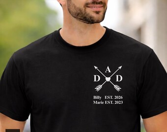 Personalized Dad Shirt with Kids Names and Birth Year, Custom Father T-Shirt. Made in Alpharetta, GA by Neurodiverse team.