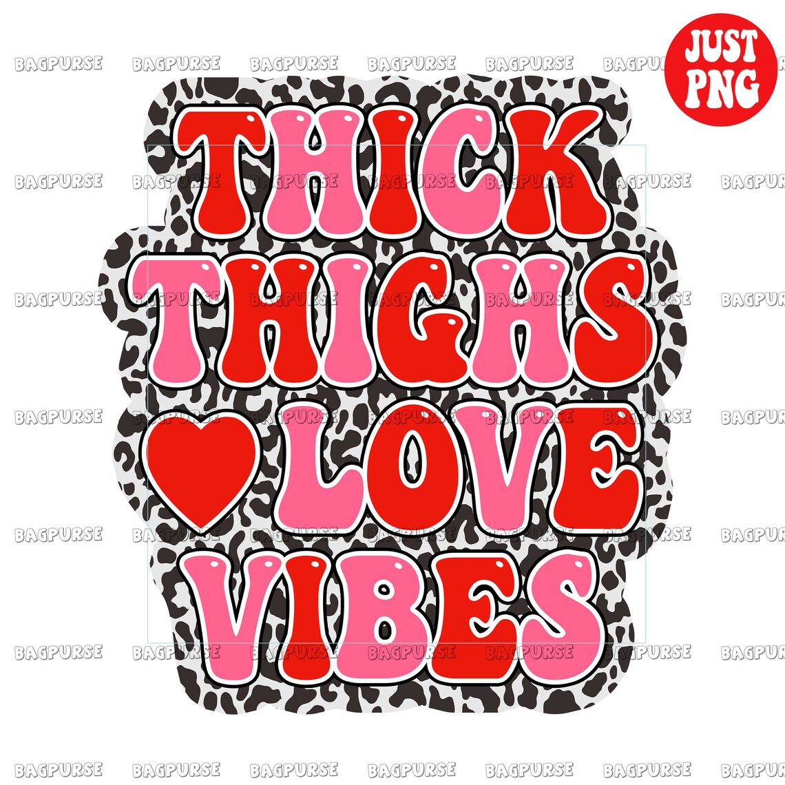 Thick Thighs Love Vibes PNG Funny Happy Valentine's Day | Etsy