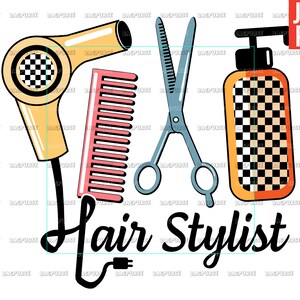 Hair Stylist PNG, Retro Hairstylist Designs, Hairdresser Designs, File Designs For Sublimation Or Print, Digital Download
