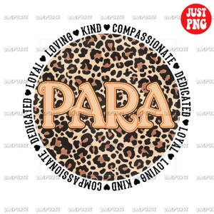 Para PNG, Para Sublimations, Paraprofessional Educator PNG File Leopard Design Sublimation Or Print For Shirt, Para Clipart Instant Download