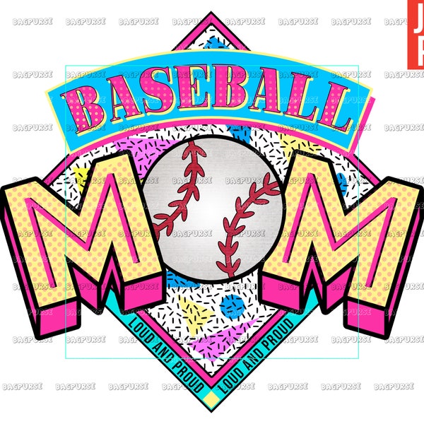 Baseball Mom, Baseball Mom PNG, Retro Baseball Mom File Design For Sublimation Or Print, 80s 90s Baseball, Instant Digital Download