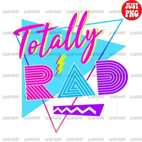 Totally Rad Geometric Pattern 80s 1980s Retro Themed T Shirt Totally Rad Geometric Pattern 80s 1980s Retro Themed T Shirt