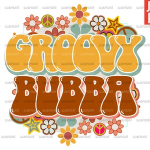 Groovy Bubba PNG, Retro Bubba PNG, 70er Retro Designs Datei für Sublimation oder Druck, Digitaler Download