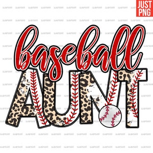 Baseball Aunt PNG, Baseball Aunt Sublimation, Baseball Leopard Design File For Sublimation Or Print, Instant Digital Download