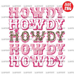 Howdy, Howdy PNG, Howdy Sublimation, Howdy Pink Leopard Clipart, Instant Digital Download