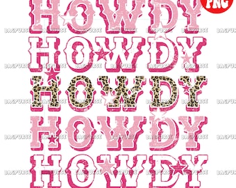 Howdy, Howdy PNG, Howdy Sublimation, Howdy Pink Leopard Clipart, Instant Digital Download