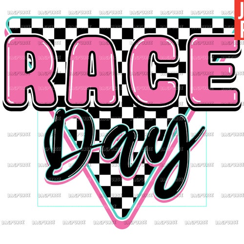 Race Day PNG Race Day Sublimation File Design Racing Pink Etsy