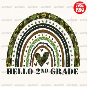 Hallo tweede klas PNG | Hallo 2e klas Camo Army Military, Design, 2e klas sublimatie, Clipart, afdrukbare file boy terug naar school