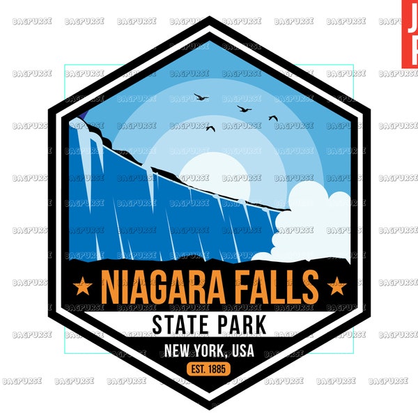 Niagara Falls PNG, USA National State Park Designs, File For Sublimation Or Print, Digital Download