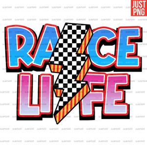 Race Life PNG, Racing Vibes, Lightning Bolt, File Design For Sublimation Or Print, Digital Download