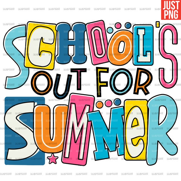 Schools Out For Summer PNG, Last Day Of School, Teacher Summer Vacation, Beach, File Design For Sublimation Or Print, Digital Download