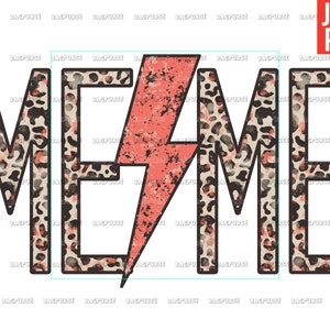 Meme PNG, Meme Mom Design, Meme Boho Leopard Design, Retro Meme PNG, File For Sublimation Or Print, Instant Digital Download