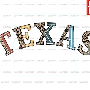 Texas PNG, Texas State PNG, Texas Boho Half Leopard Designs, File For Sublimation, Instant Download, Leopard Cheetah Print Design Clipart